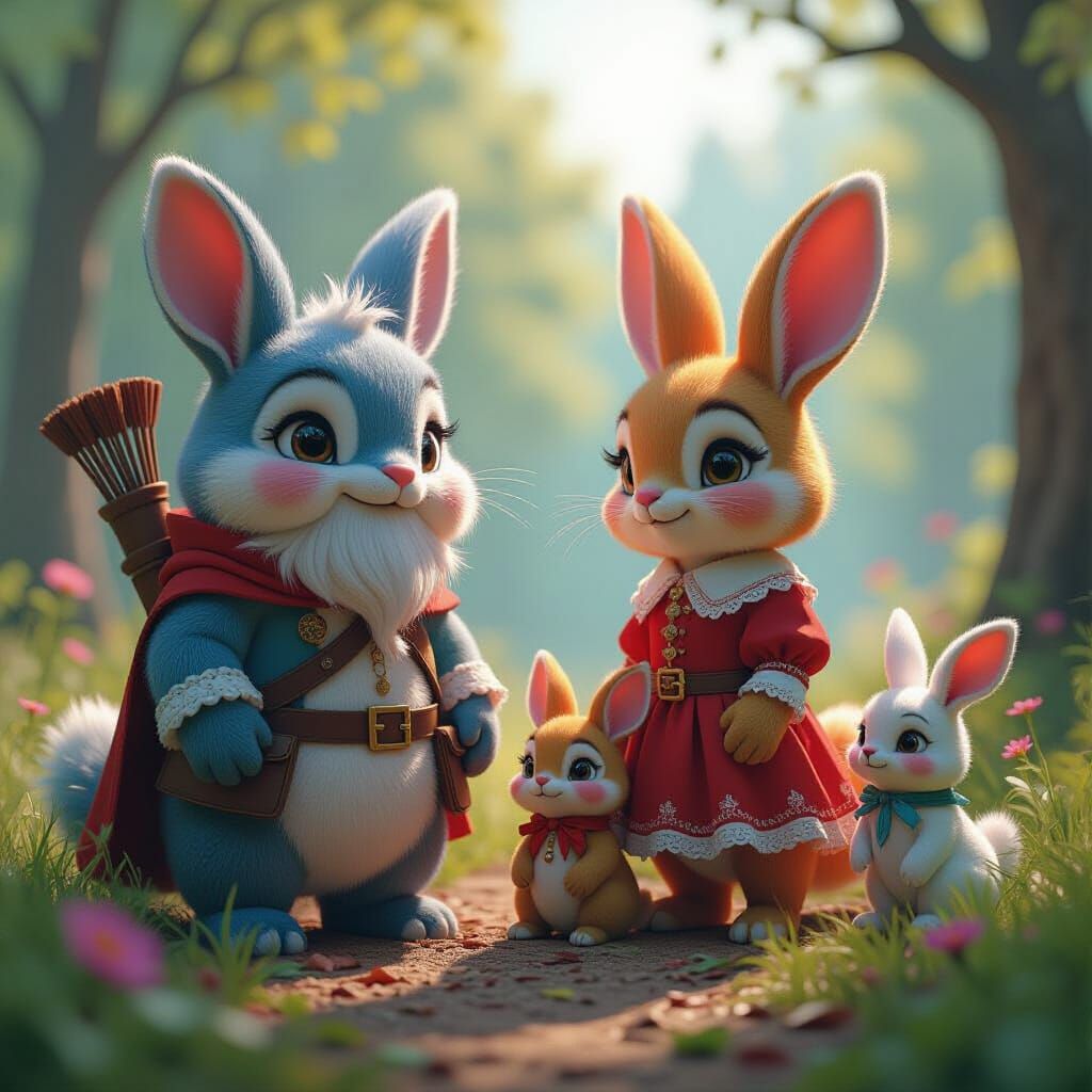 Fairytale Characters and Animals in Matte Painting Style