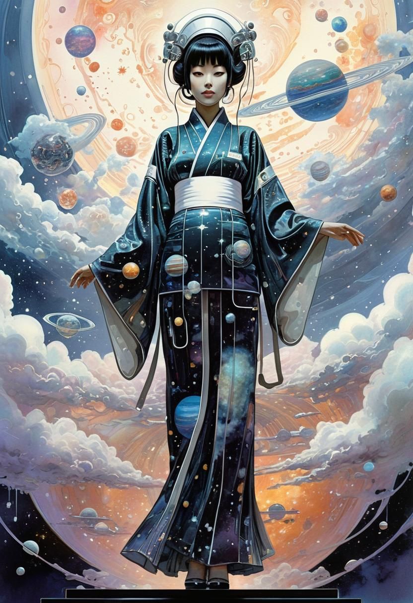 Ethereal Nurse Ascends to Cosmic Heaven