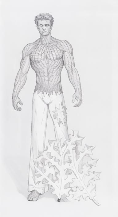 Male Dryad in Realistic Oak Leaf Form