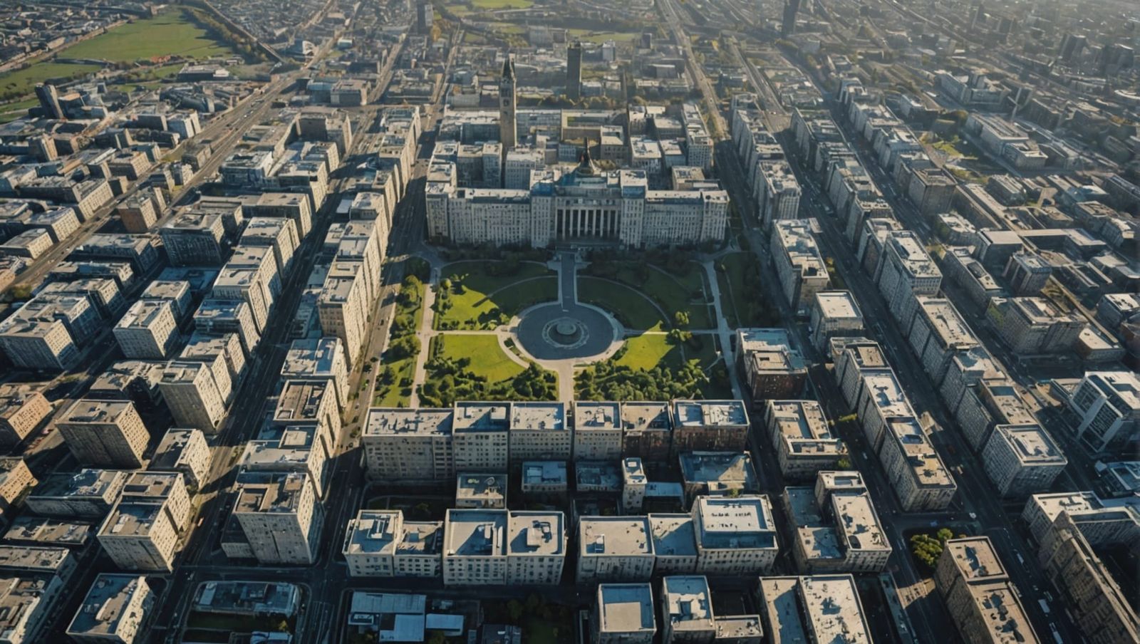 Aerial Megacity with Intricate Industrial Details