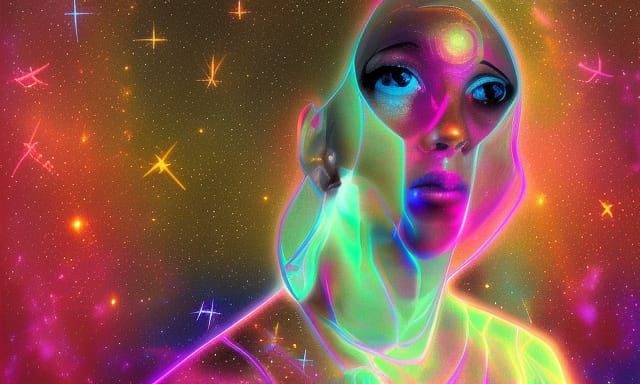 Cosmic Reincarnation: Holographic Astral Illustration