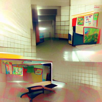 Eerie School Hallway Creates Liminal Space