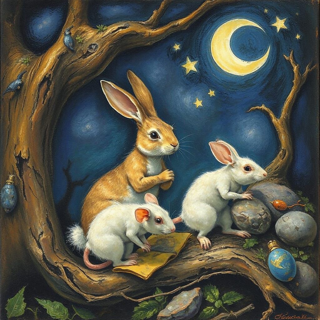 Rabbit Guides Mice to Sleep, Dispelling Nightmares