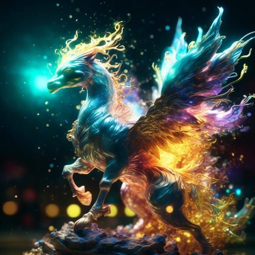 Glass Ethereal Peryton AI Generated Image