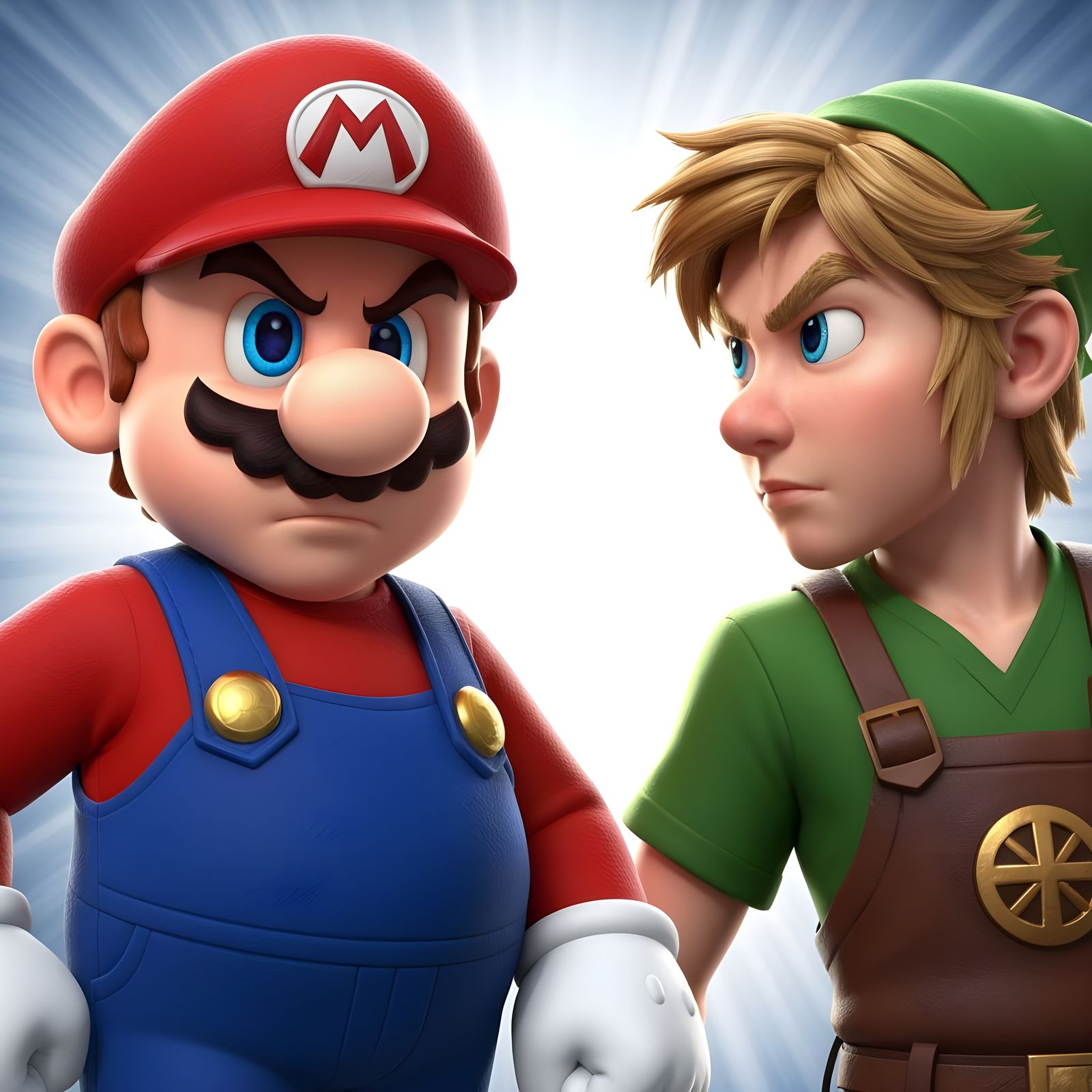 Mario vs Link: Comic Book Style Video Game Cover