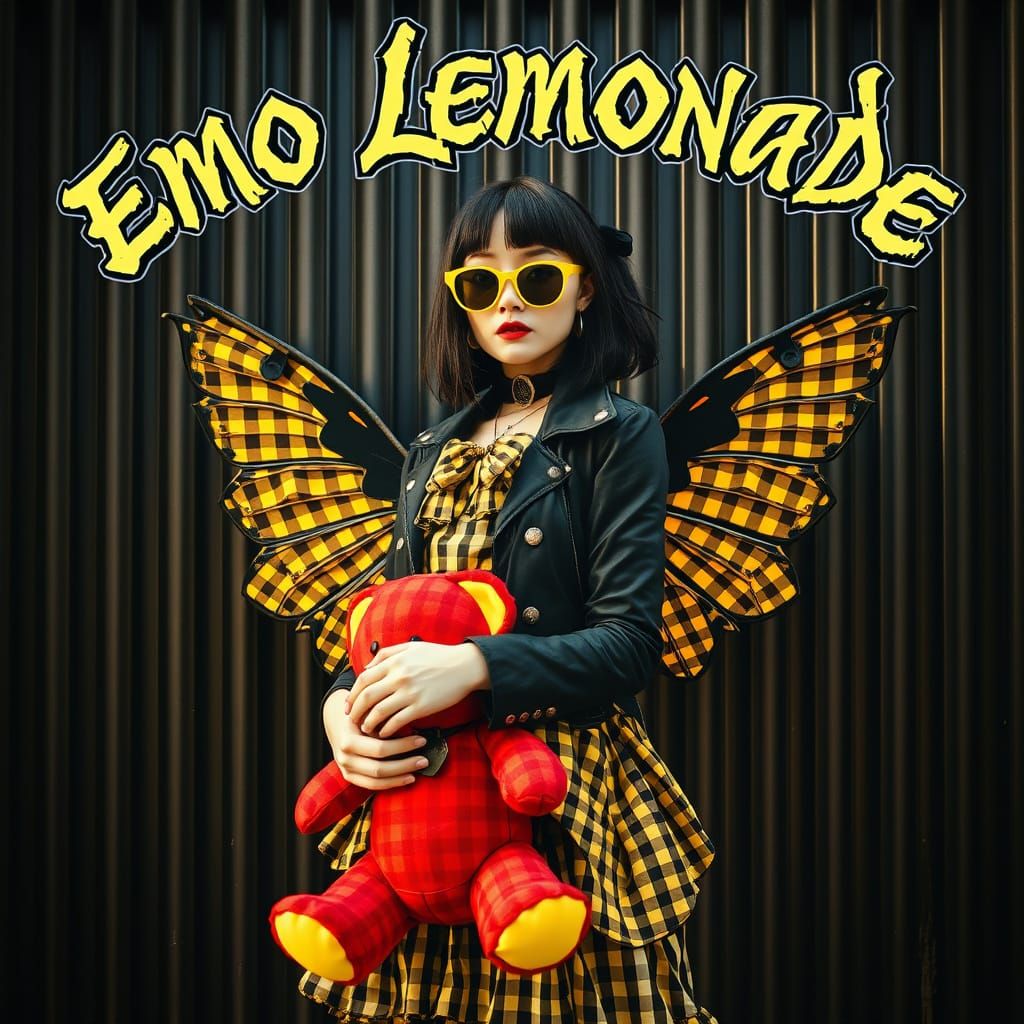 Gothic Goddess Embracing Edgy Elegance in Gingham