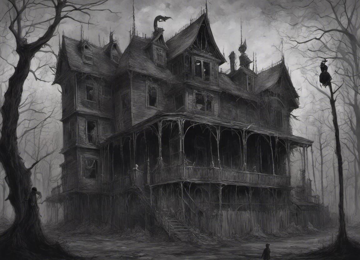 Slenderman Horror House in Doré Style