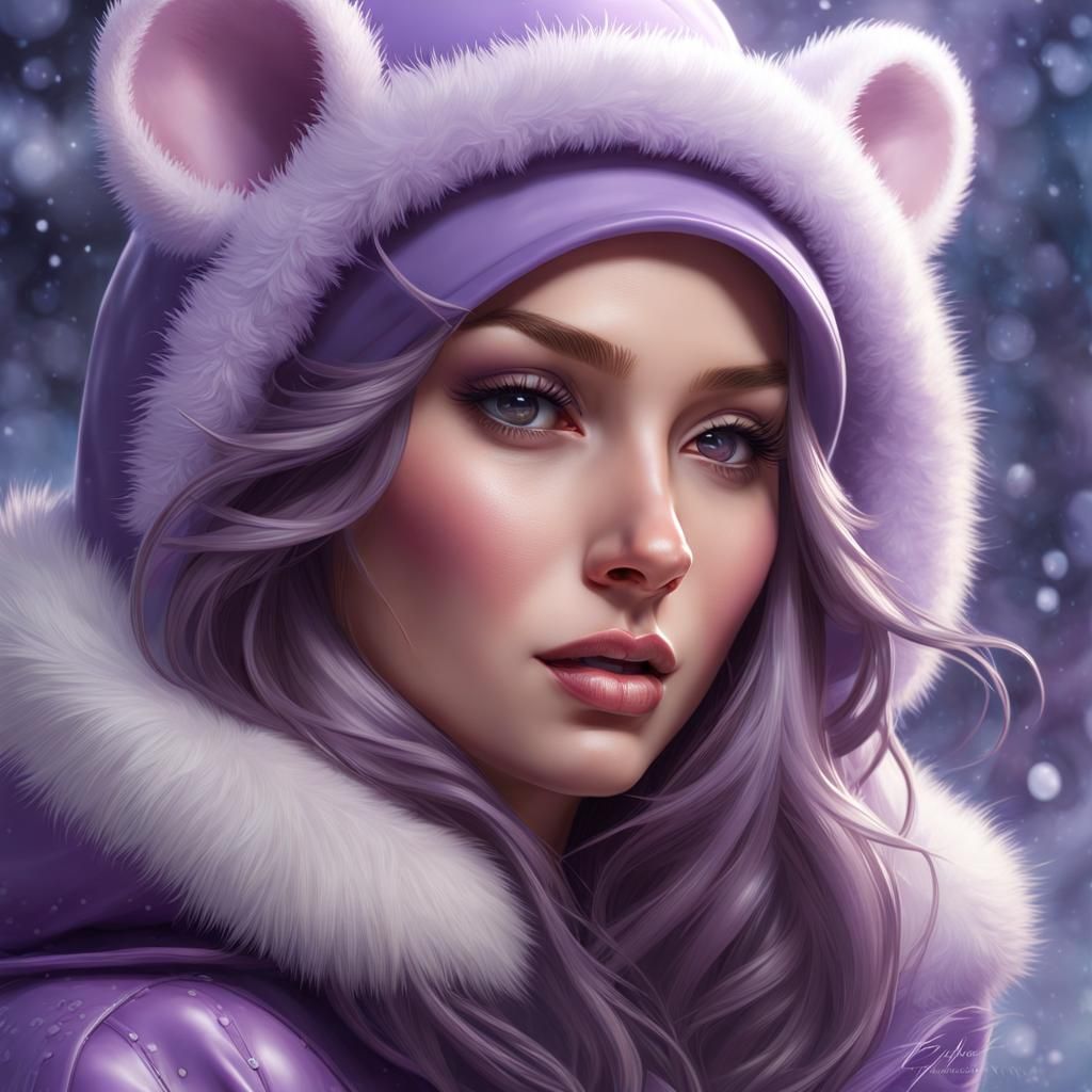 Winter Mouse Portrait in 3D with Oil Painting Effects