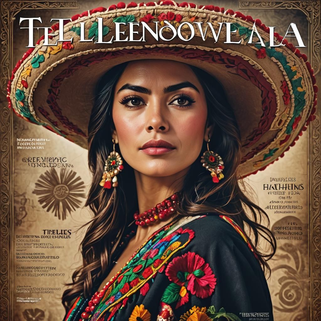 Telenovela Magazine Cover with Woman in Sombrero