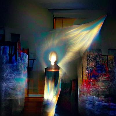 Abstract Light Streaks Against Dark Background