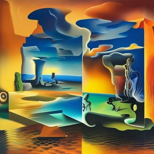 Surrealist Void Emitting Sound as Cosmic Art