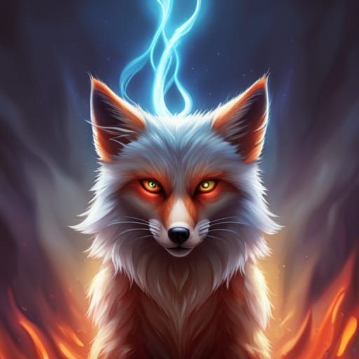 Sinister Demon Fox in Dark Fantasy Style