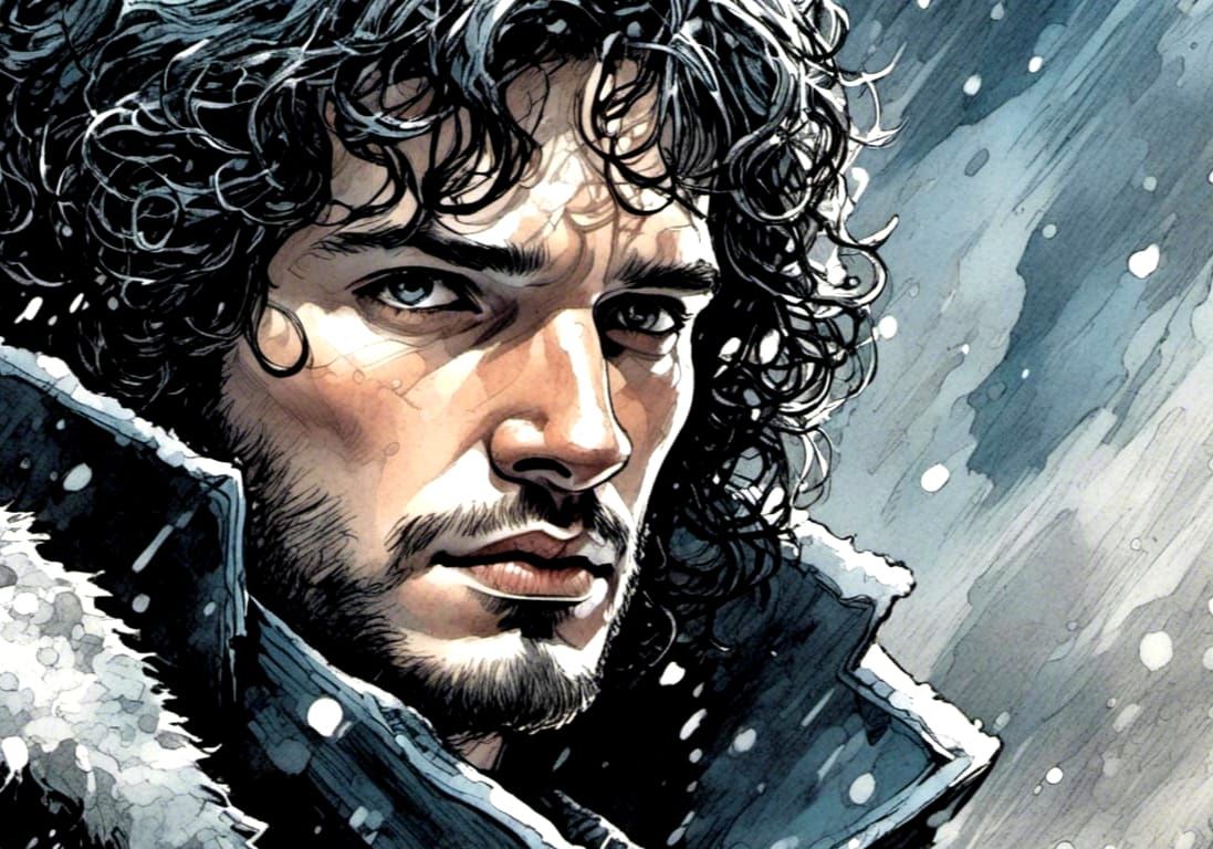 Jon Snow Portrait in Comic Book Style