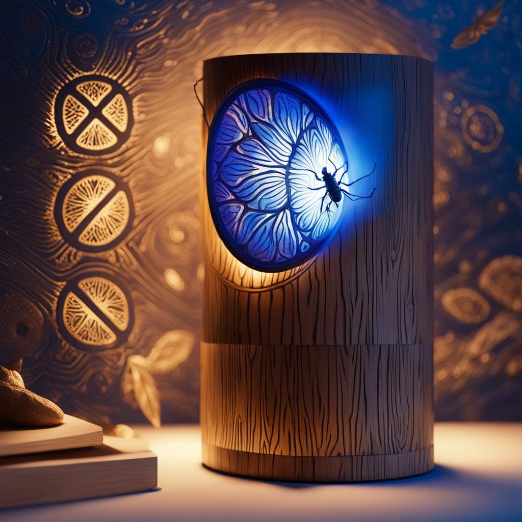 Futuristic UV Insect Lamp in Dimly Lit Room