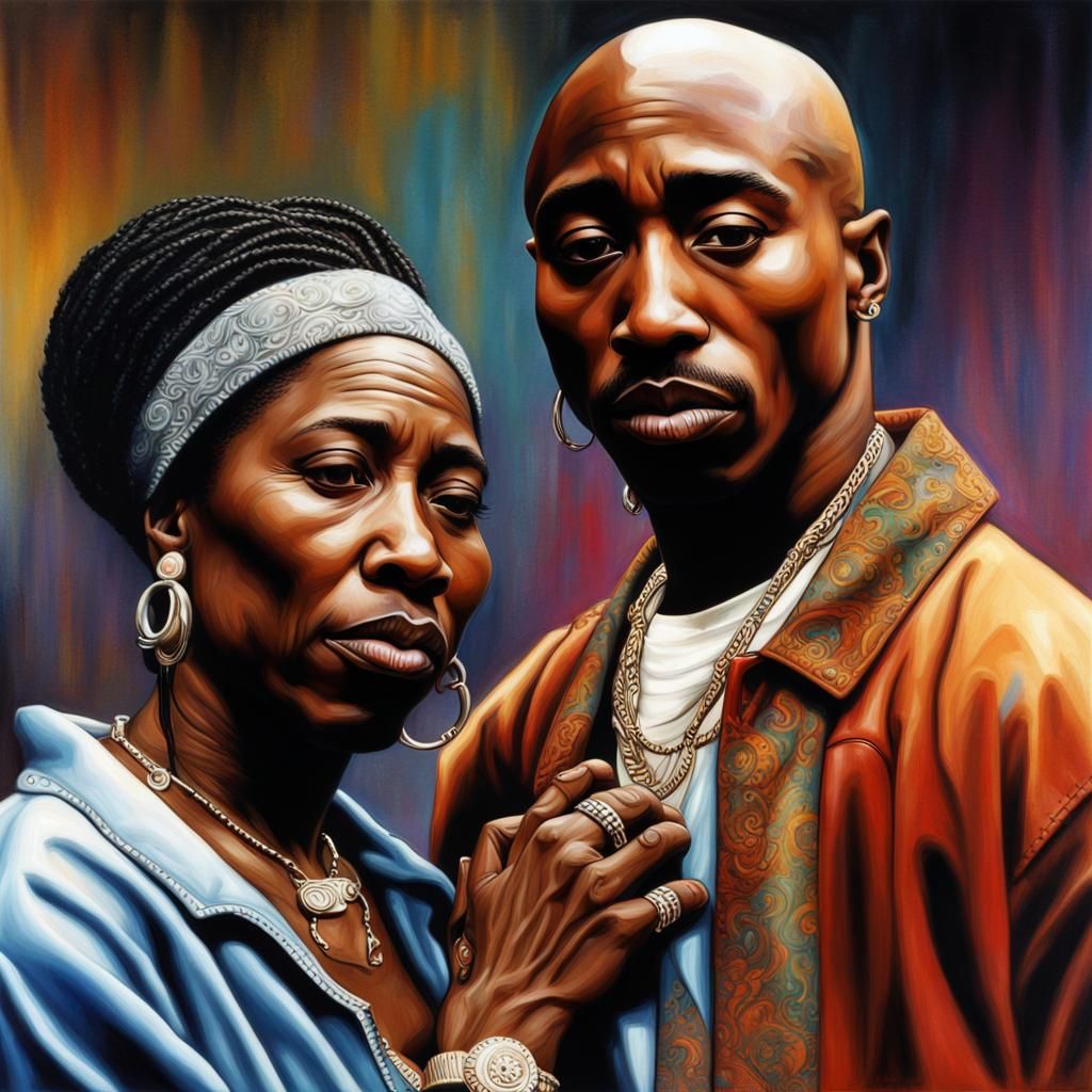 Hyperrealistic Image of Tupac and Afeni Shakur