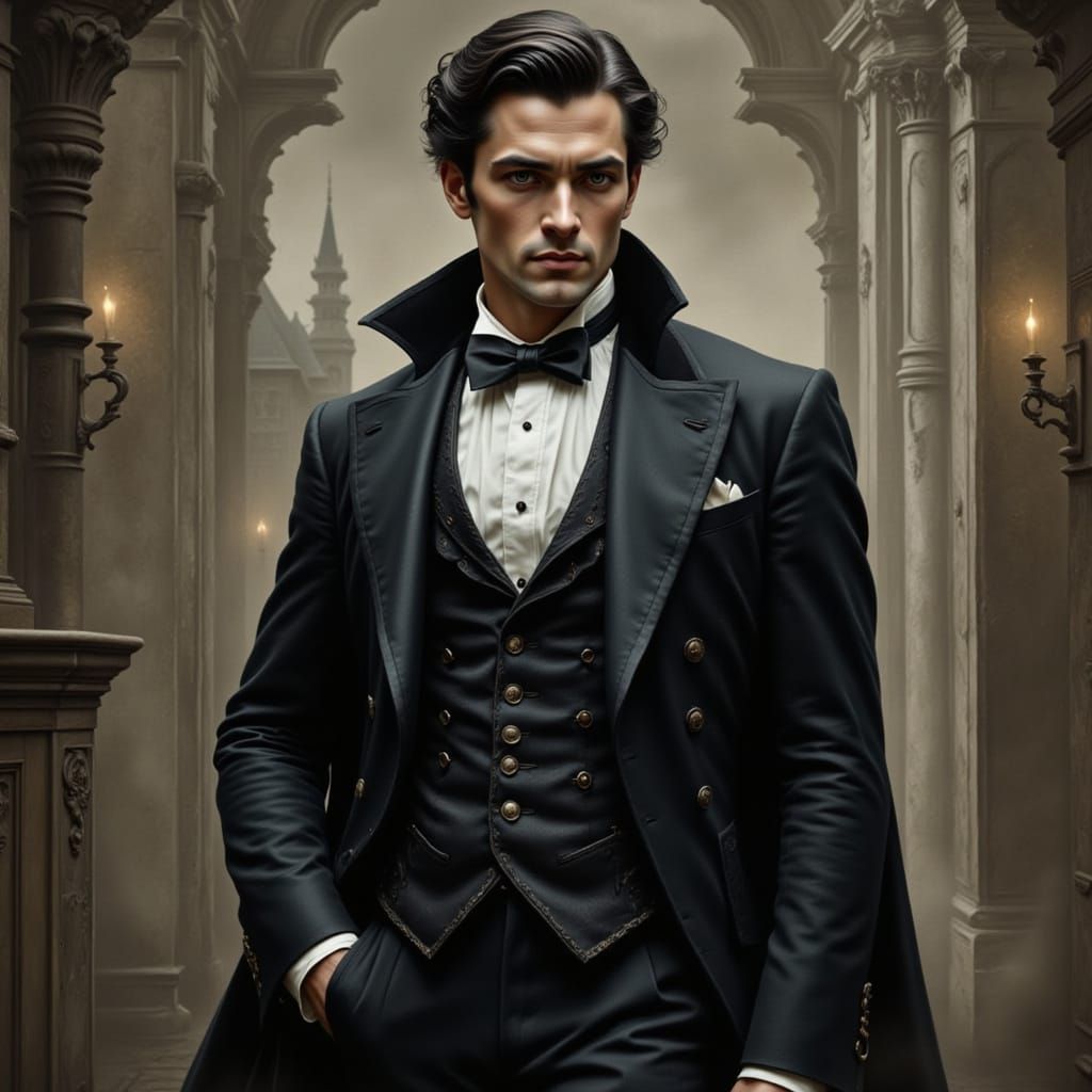 Victorian Dracula Portrait in Rembrandt Style