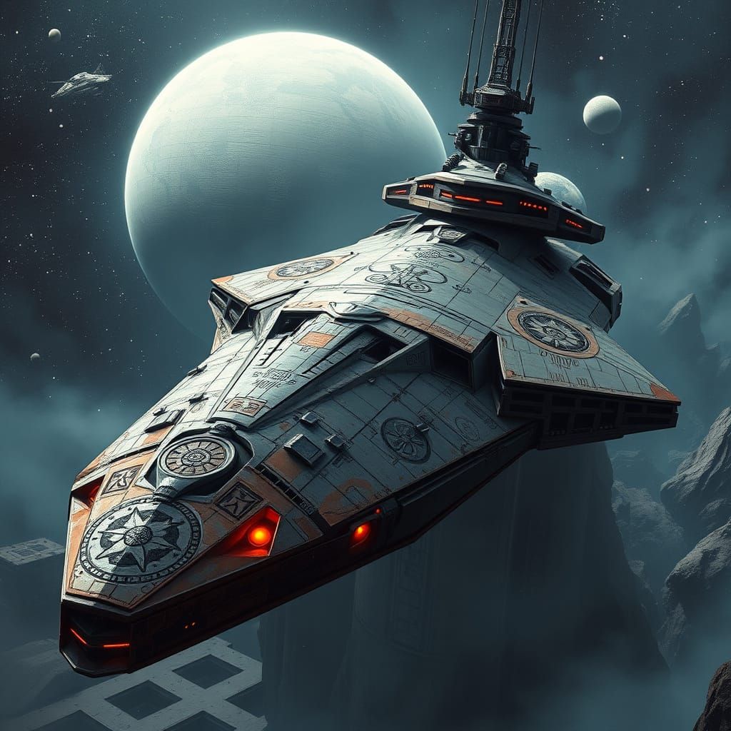 Ancient Sith Dreadnought Over Abandoned Galaxy