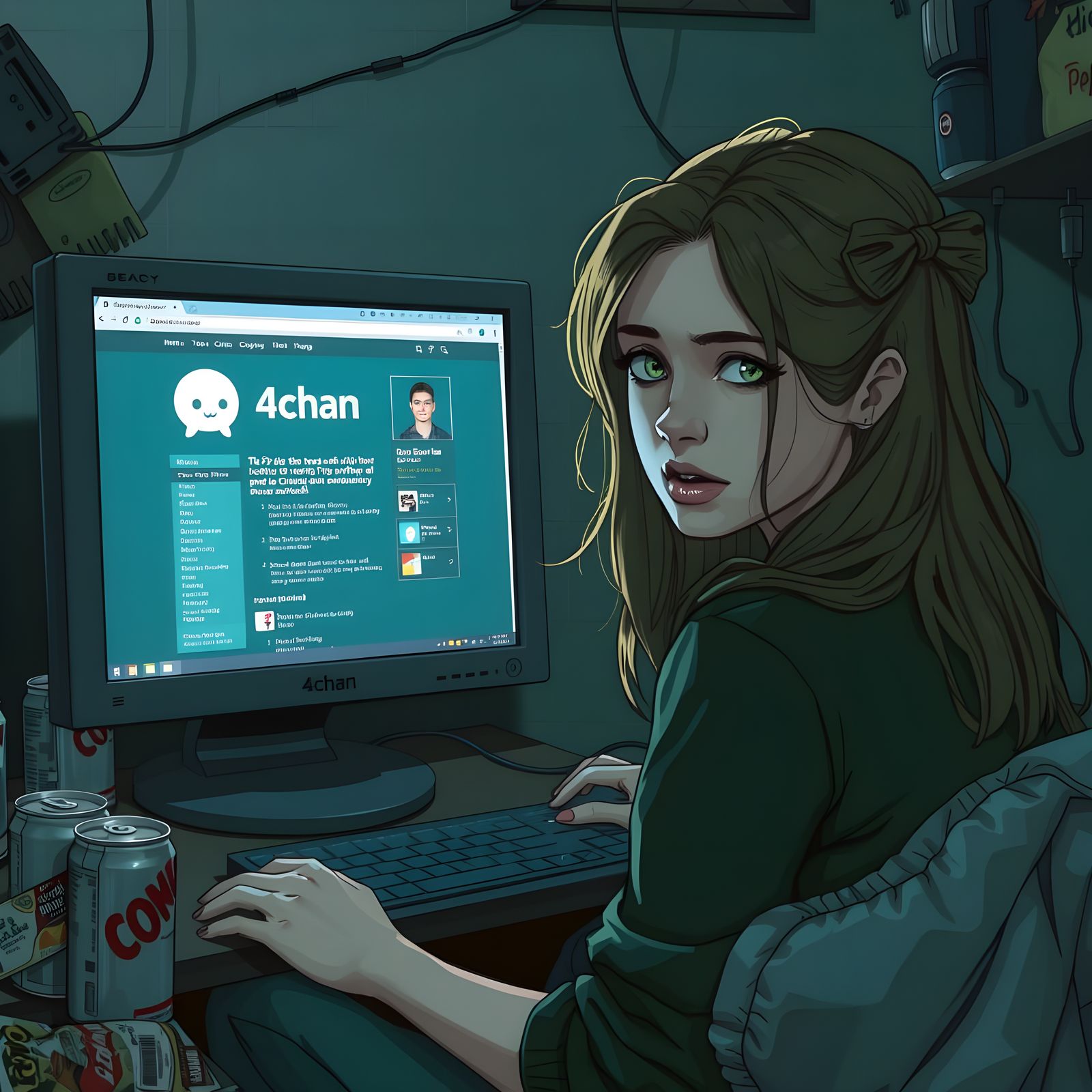 Mysterious Internet World Unveiled in Neon-Lit Urban Scene