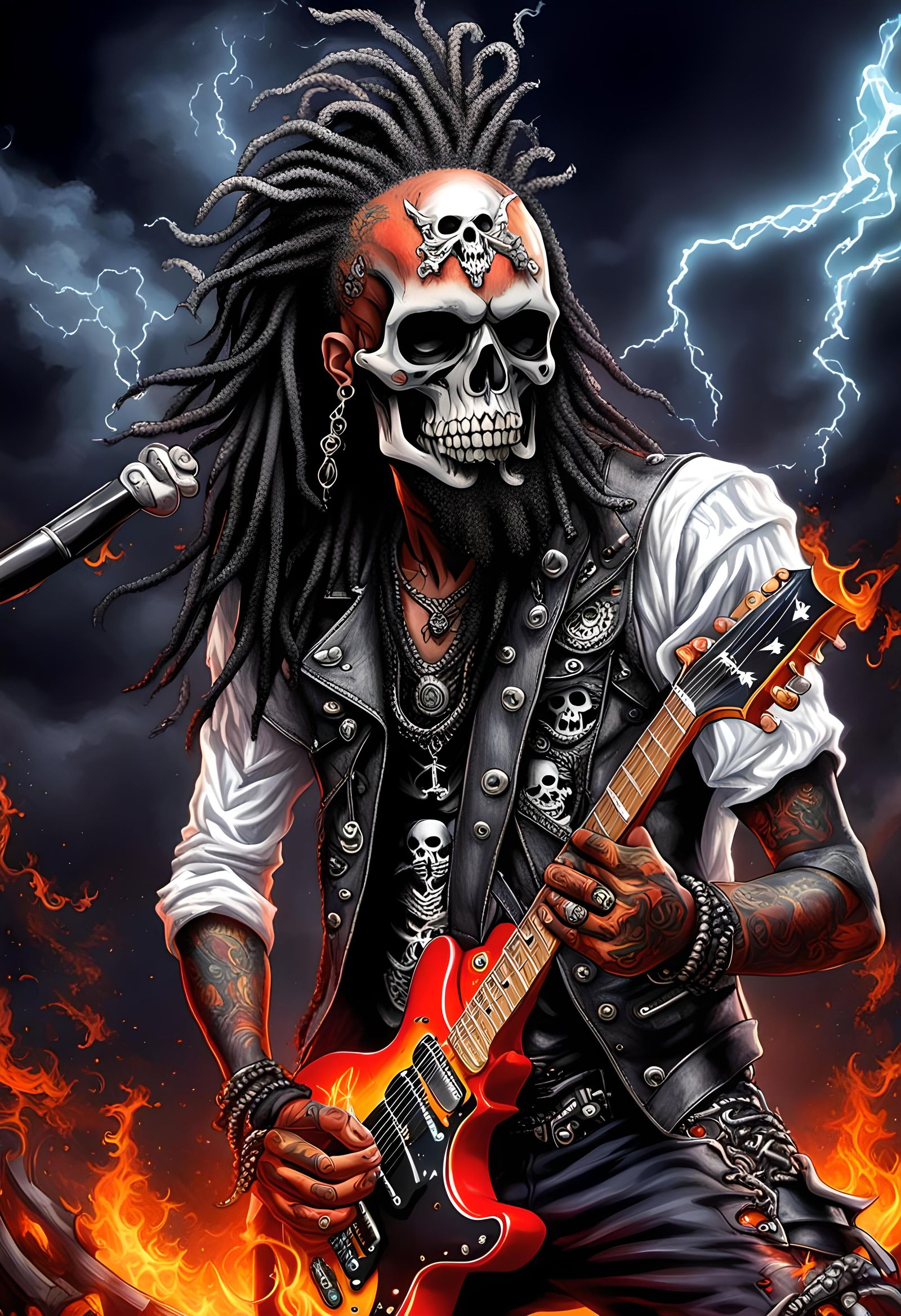 Anime Rocker Skeleton Unleashes Hellfire Concert