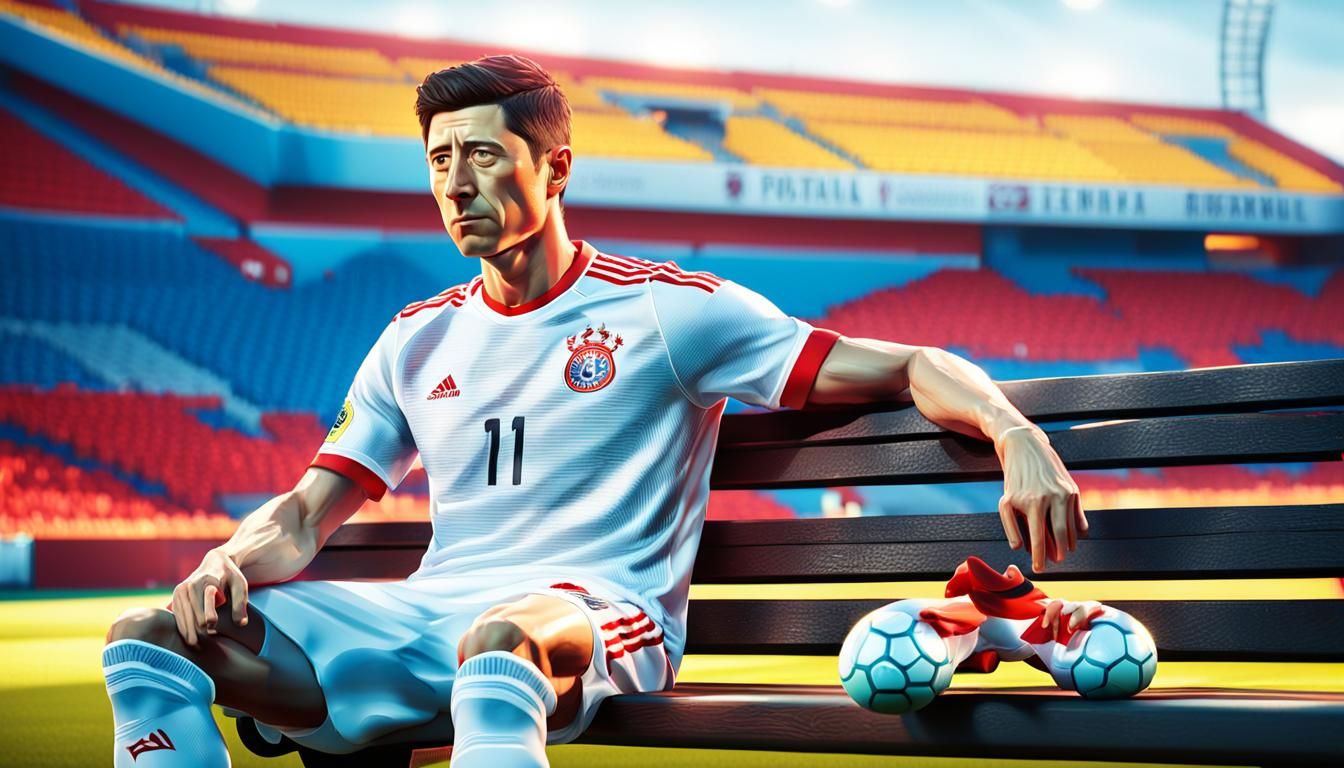Sad Robert Lewandowski in Pixar-Inspired 3D Art