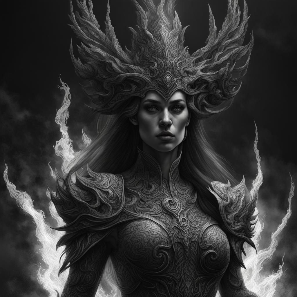 Lady of Flames: Dark Fantasy Concept Art
