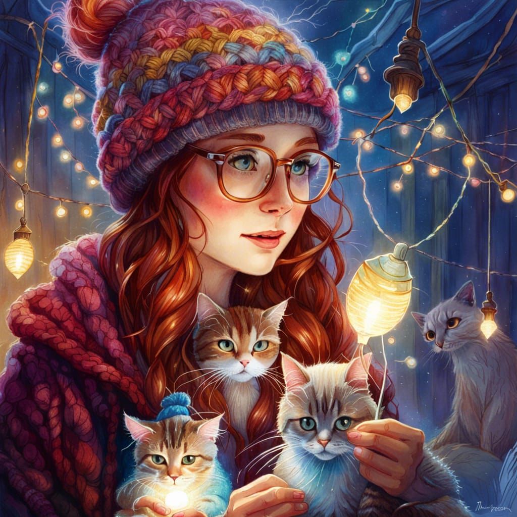 Warm kitty, soft kitty, little ball of fur. Sleepy kitty, ha...