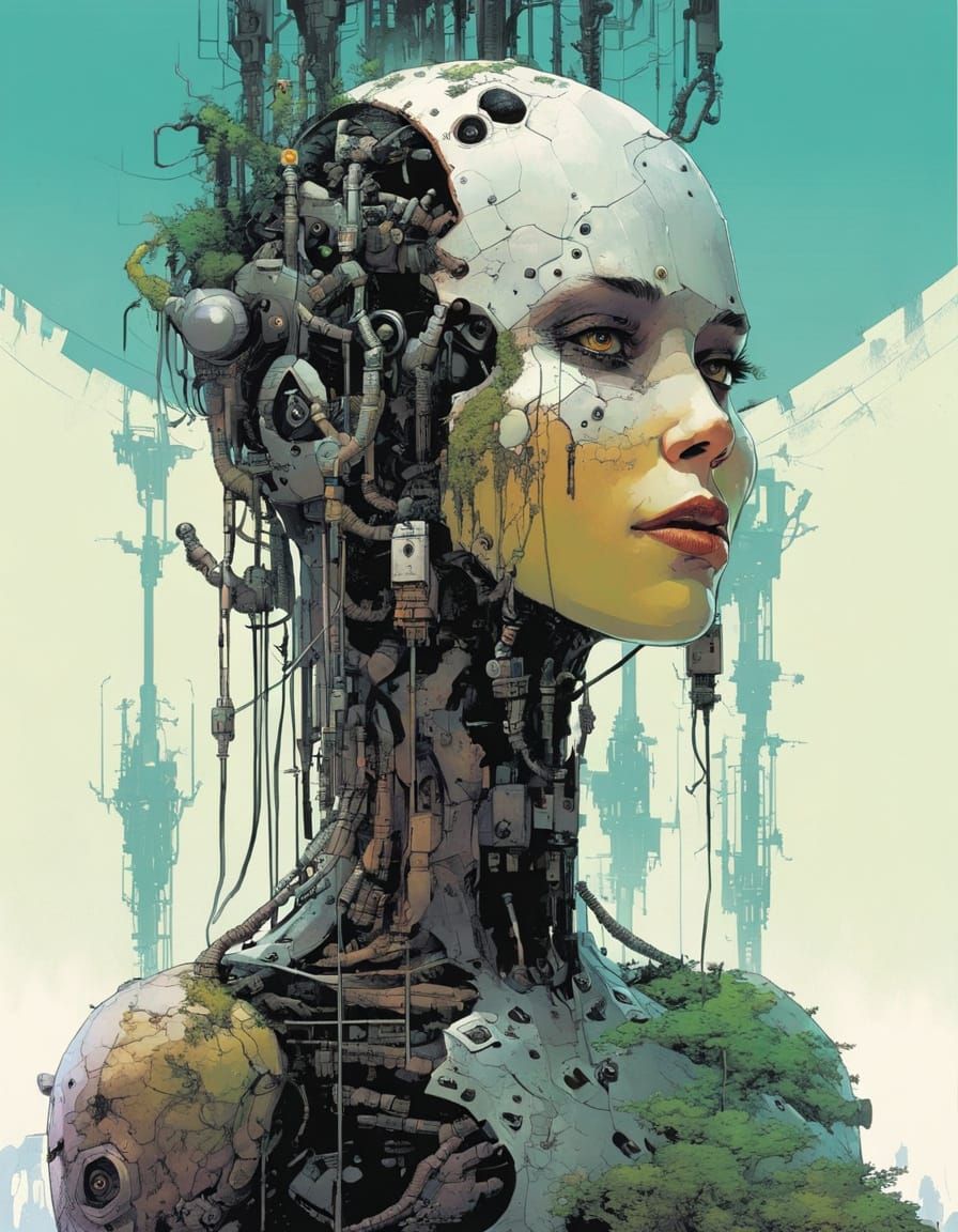 8-Bit Cyberpunk Woman in Swamp Bouquet