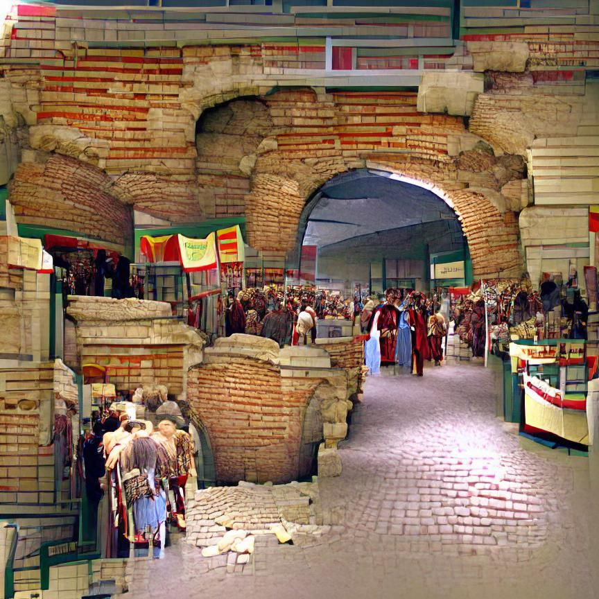 Grand Entrance to a Bustling Roman Market