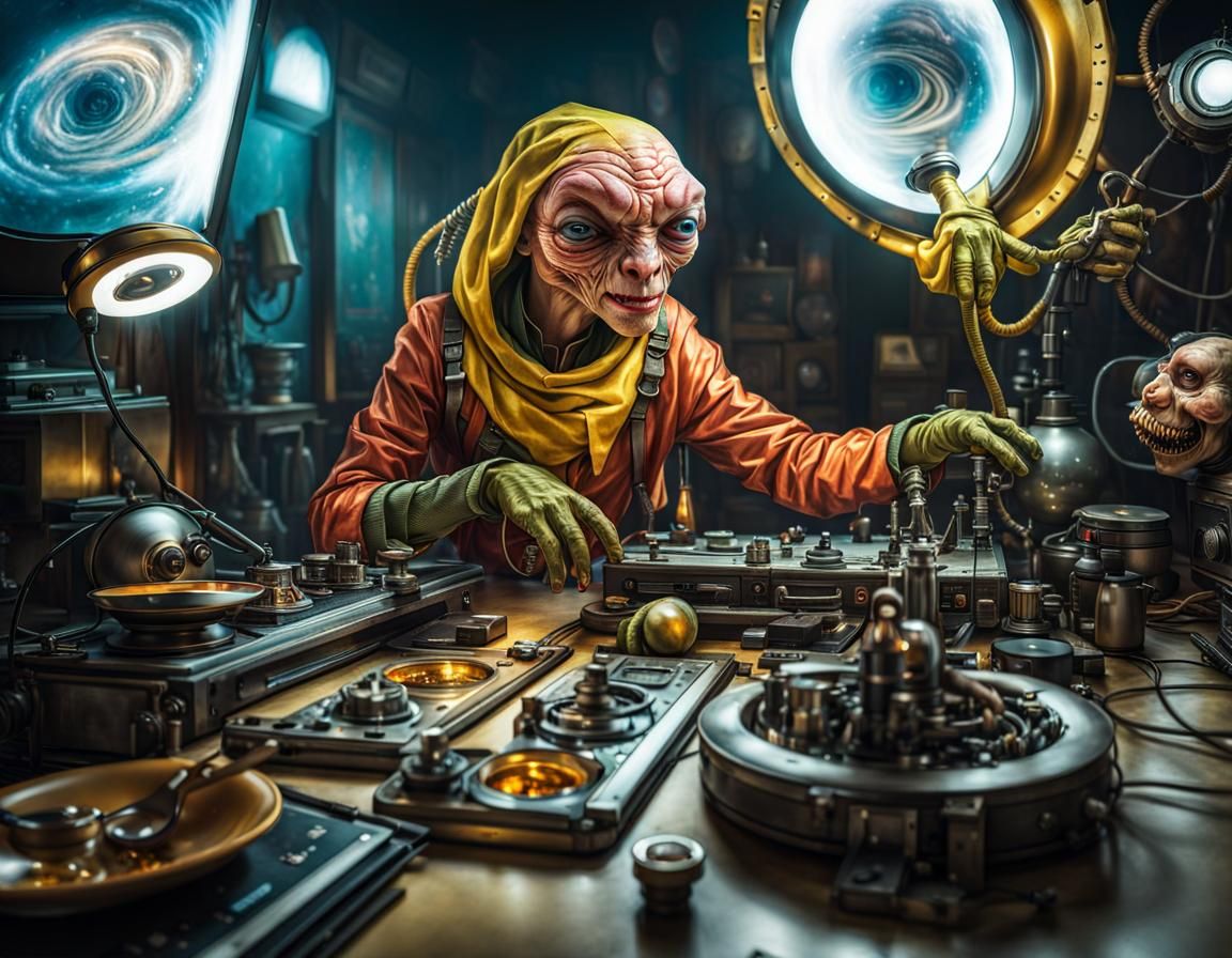 Extravagant Alien Characters in Bizarre Cosmic Dreamscape