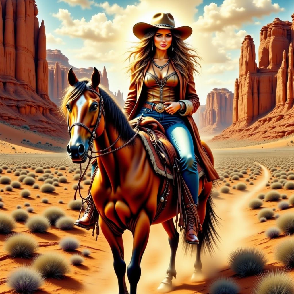Whiskey-Swilling Cowgirl in the Wild West