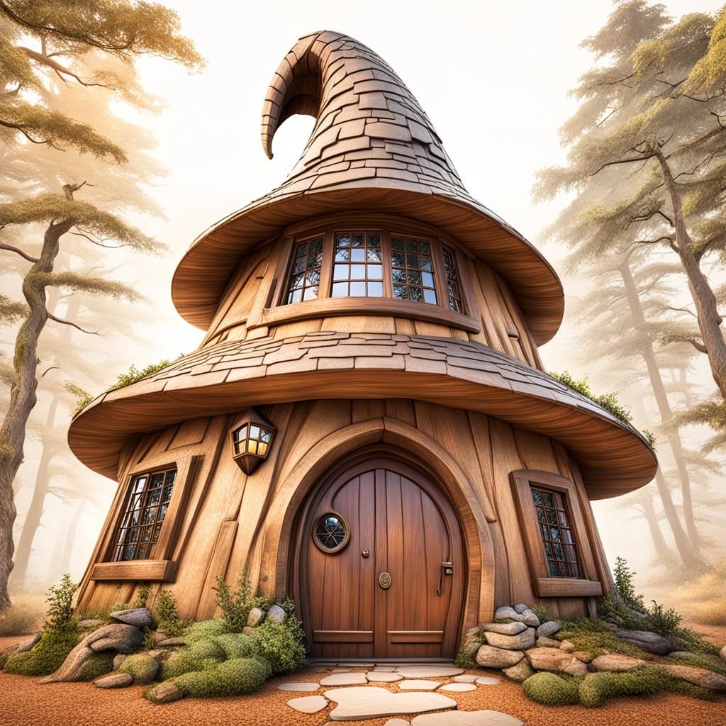 Whimsical Wizard Head House with Hat