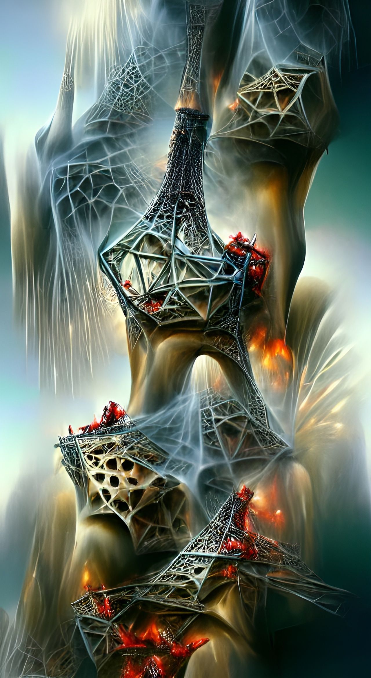 Eiffel tower spiderweb