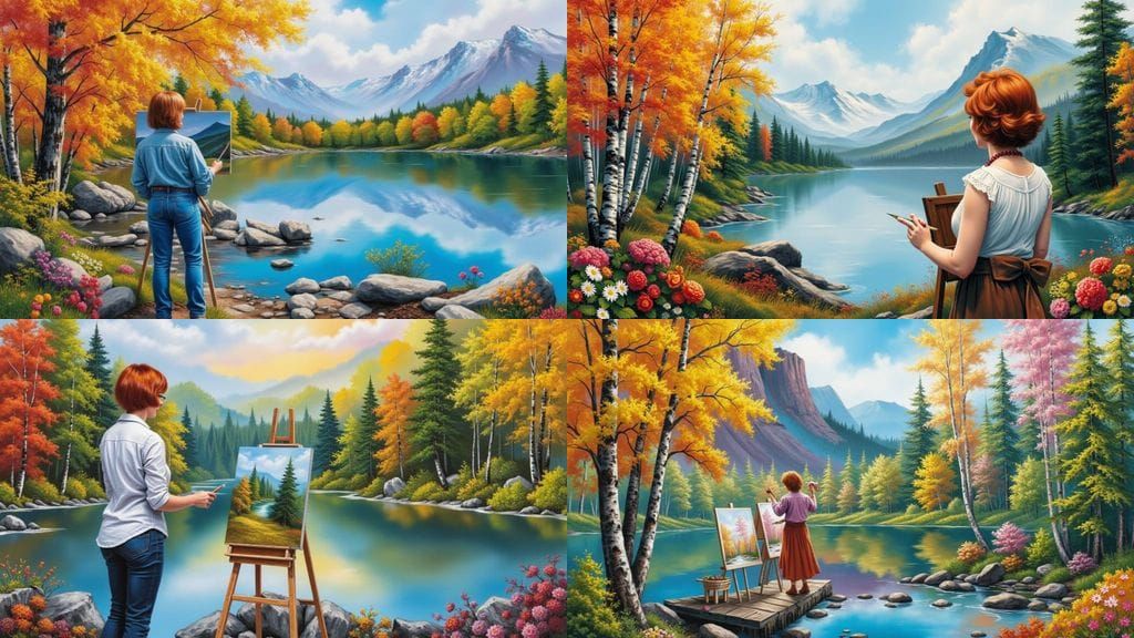 Artist Paints Lakeside Landscape in Hyperrealistic Style