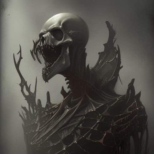 High Gothic Skeleton Knight in Dark Fantasy Style