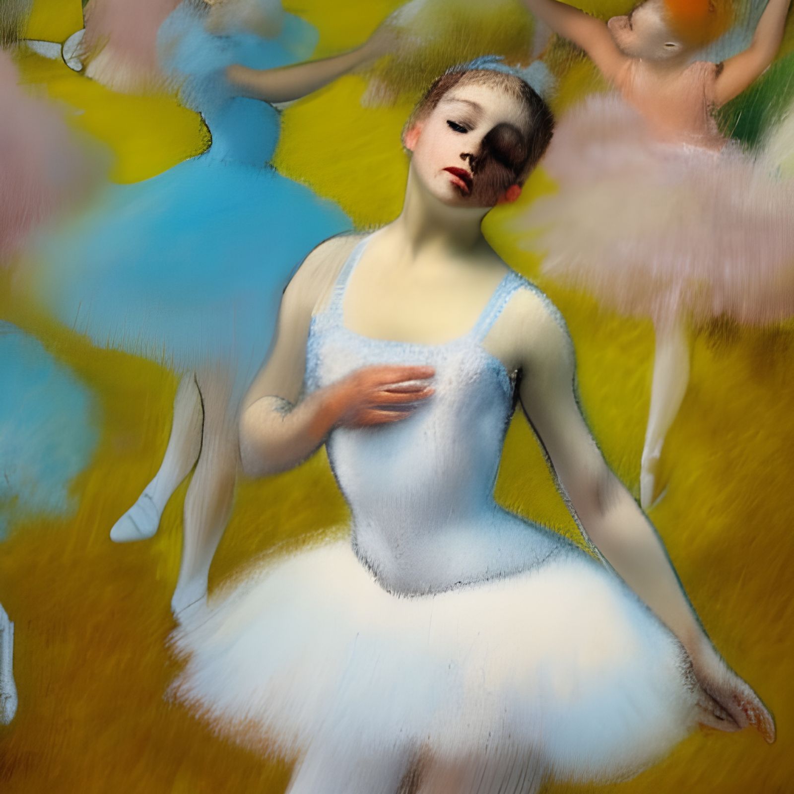 Ballerina in Pirouette: Neo-Impressionist Oil Painting
