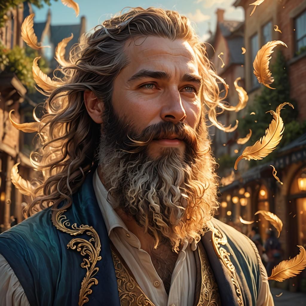 Floating Beard in Dreamlike Concept Art