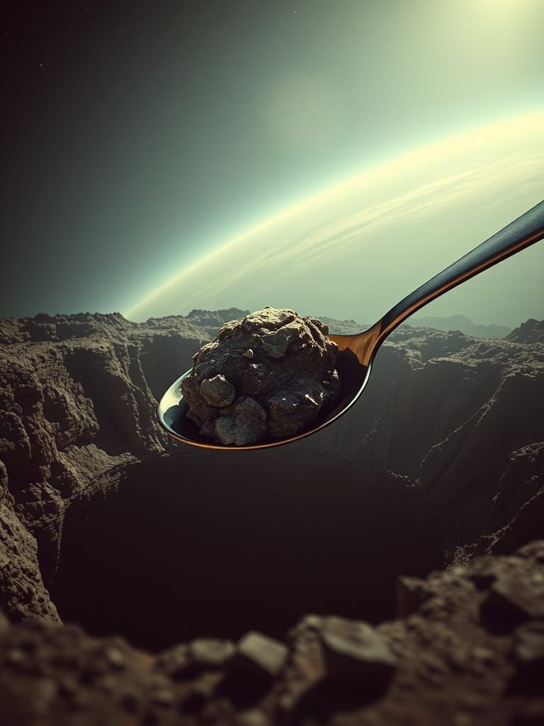 Giant Spoon Scooping Earth Crater