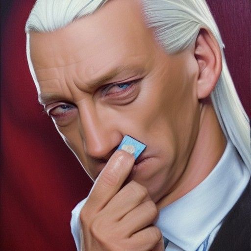 Elegant Man Eating Chocolate, Oil Painting