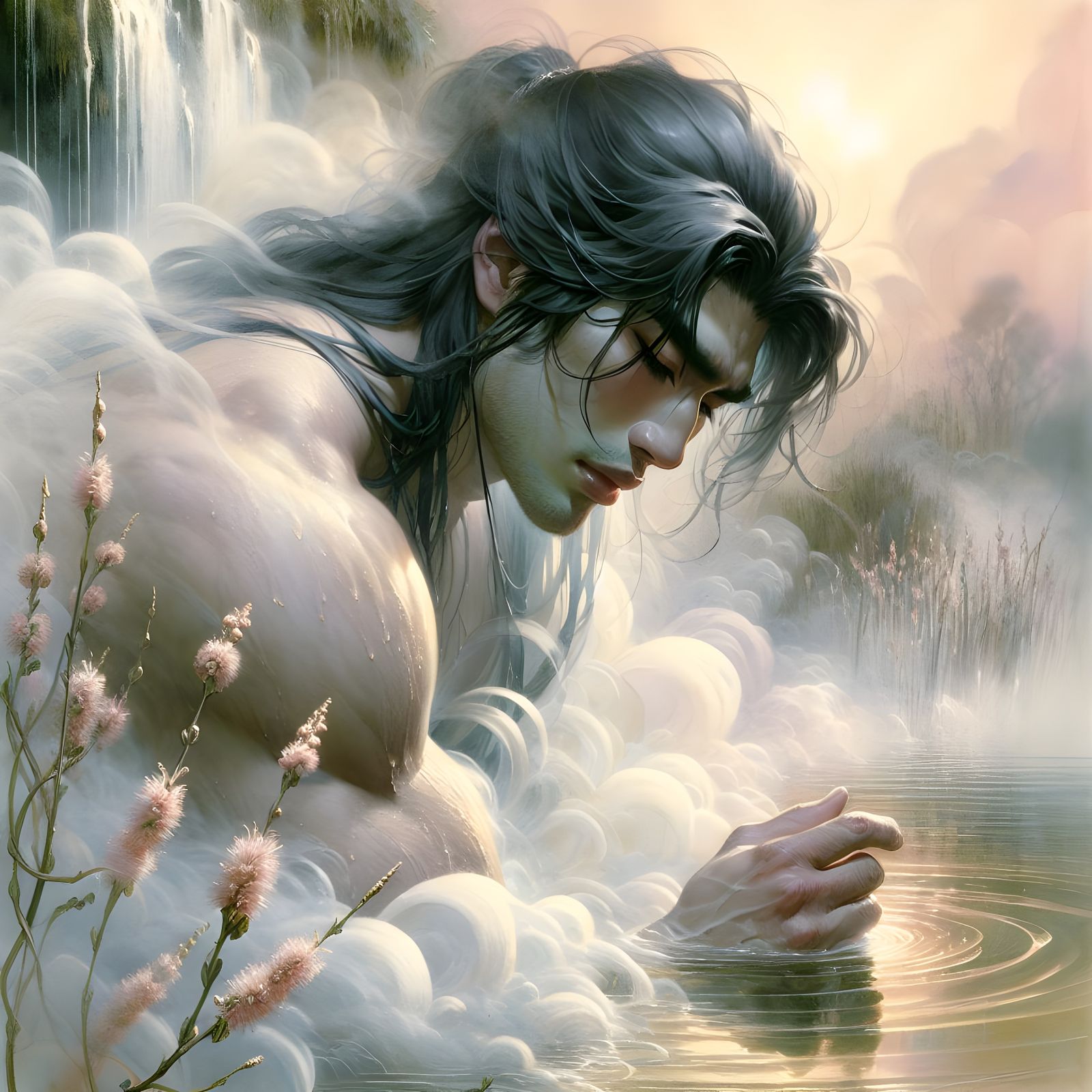 Mystical South Asian Man in Ukiyo-e Style