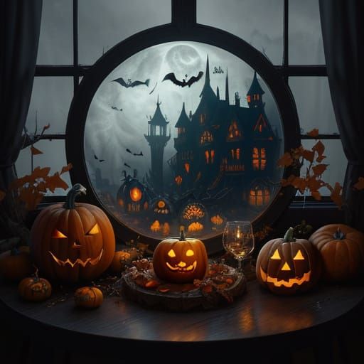 Halloween Treats Concept Art with Eerie Glow