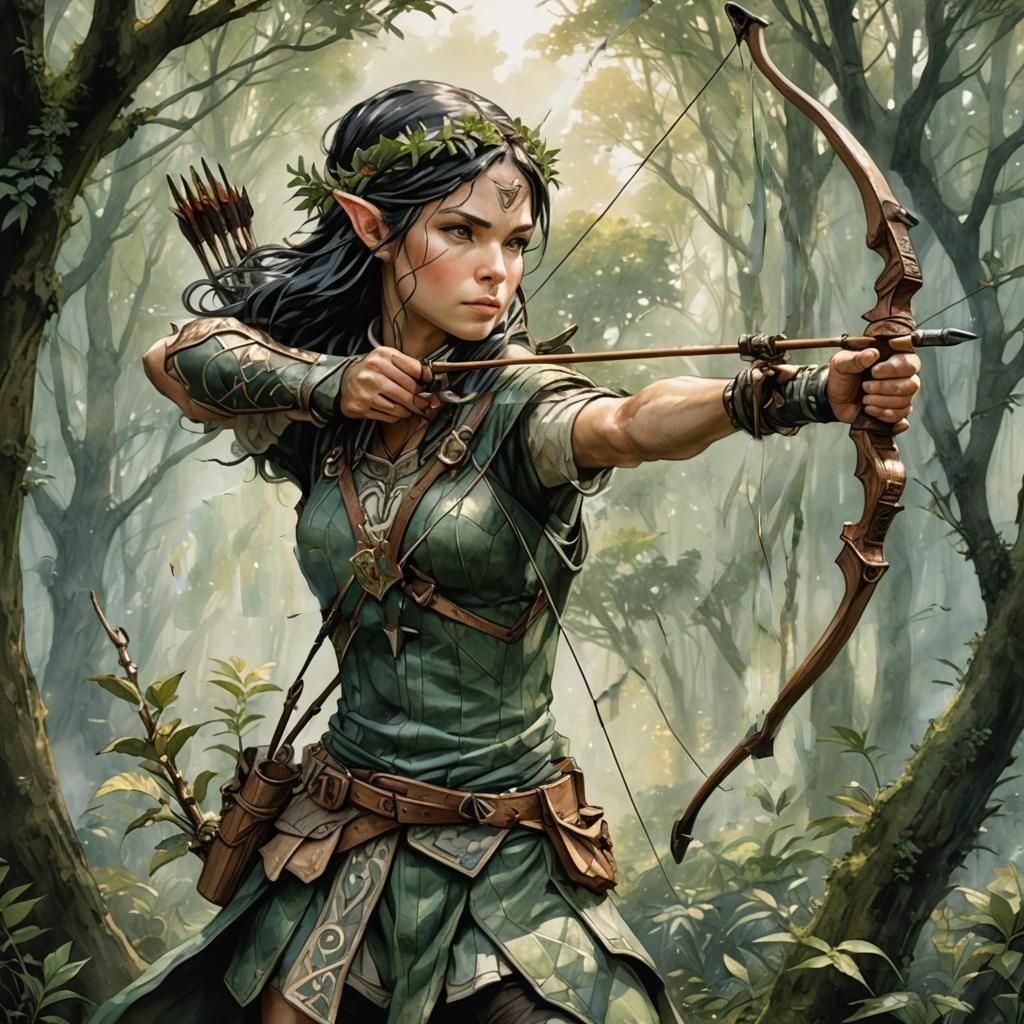 Artemis Archer Mosaic by Monge, DiTerlizzi & Cecile