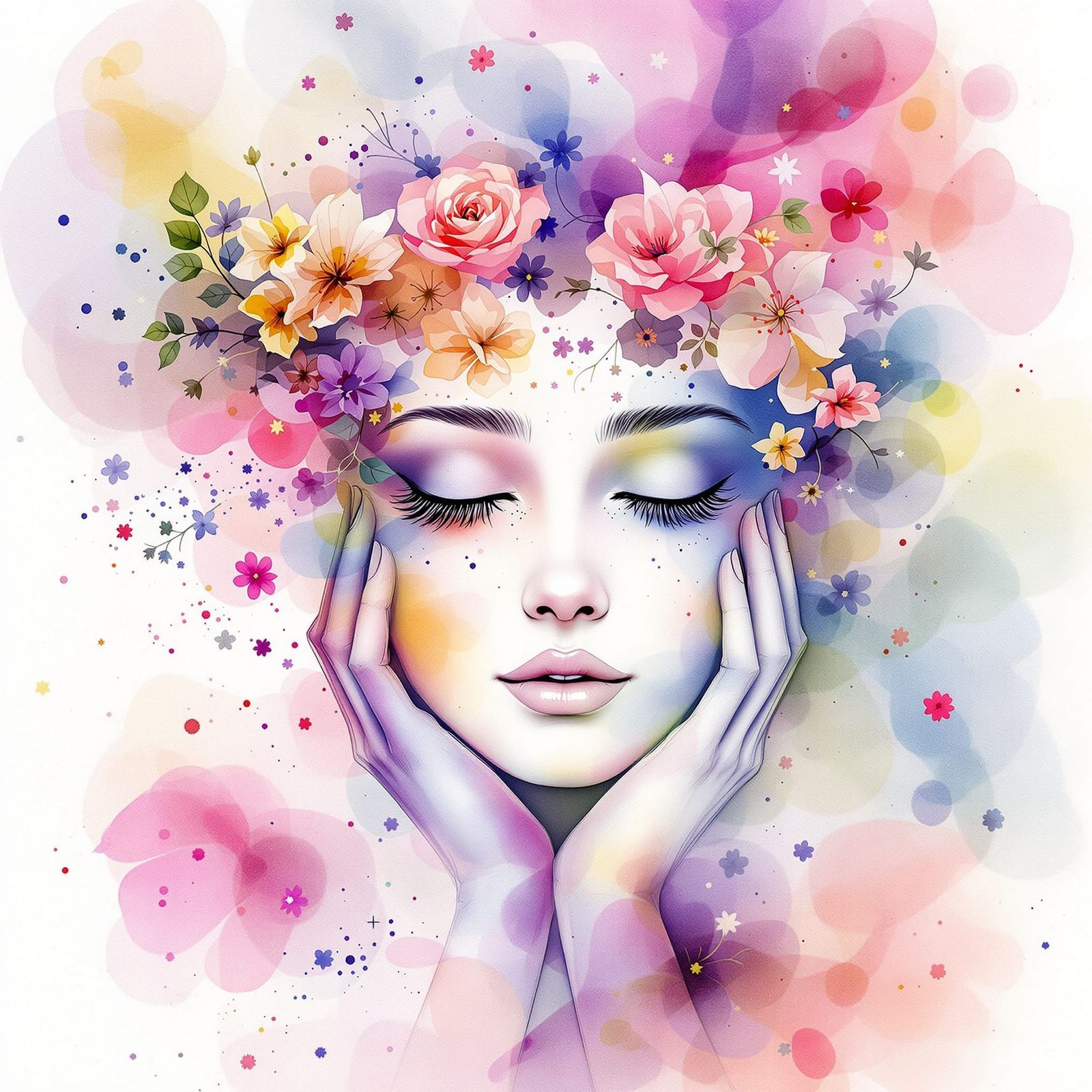 Ethereal Watercolor Painting of a Mystical Scene