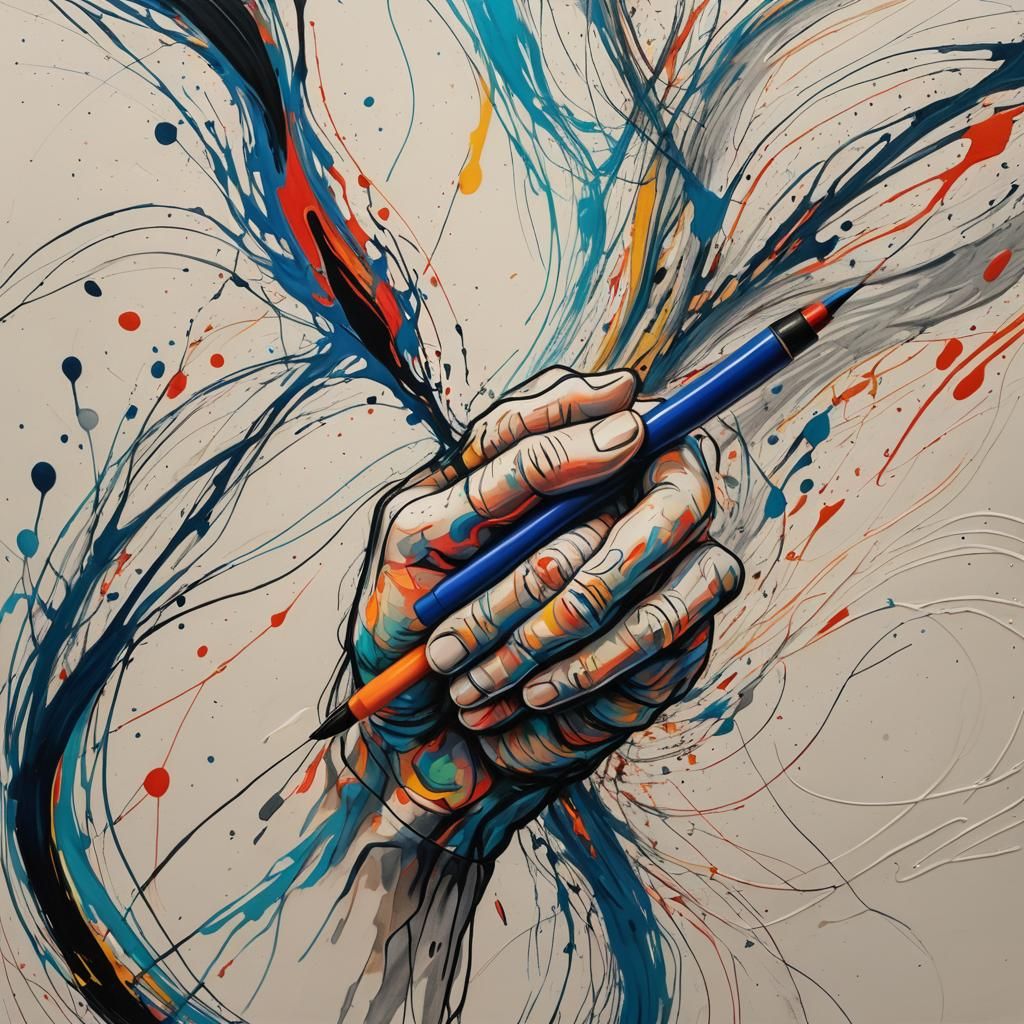 Hand Drawing Flowing Lines in Vivid Colors