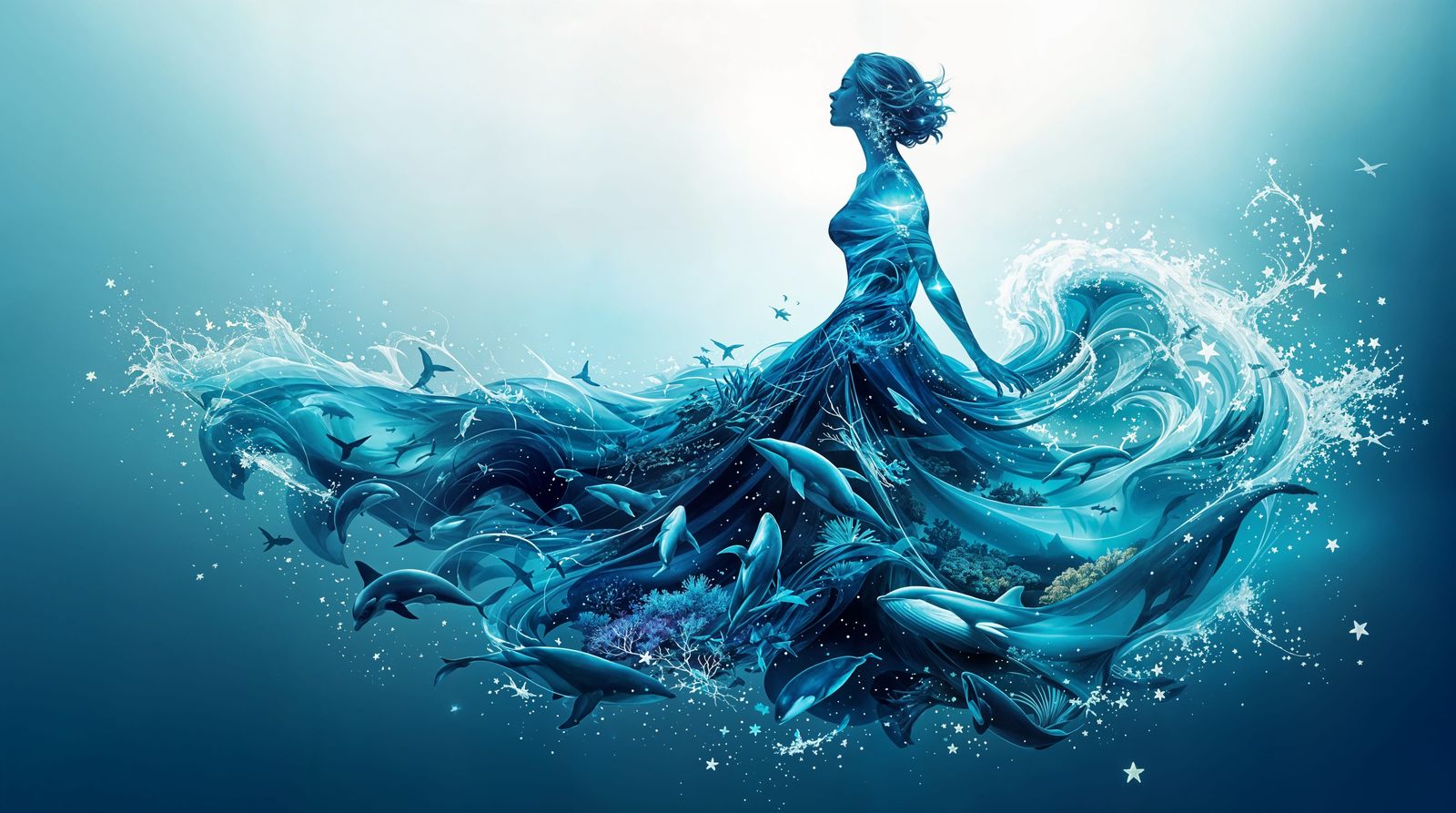 The Oceanic Goddess in Ethereal Digital Painting