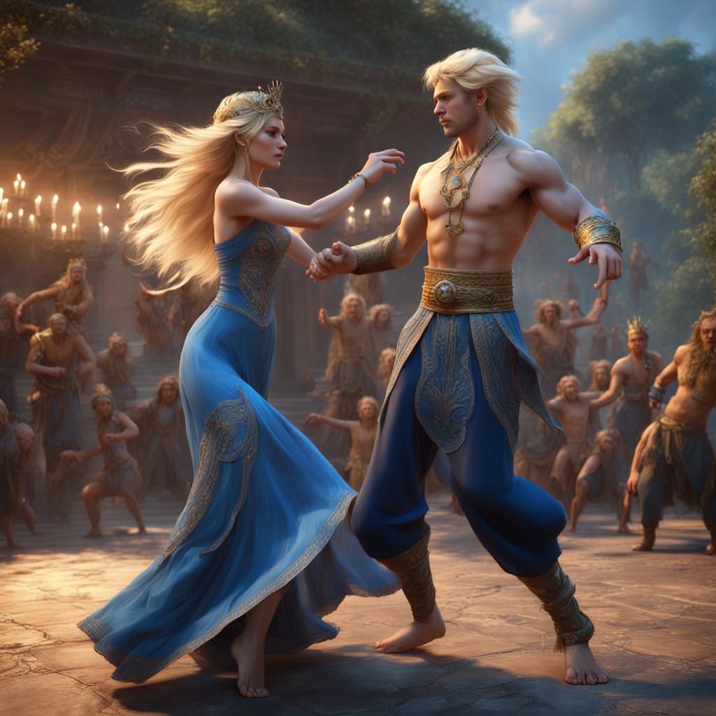Princess and Alibaba Dance: Fantasy Concept Art