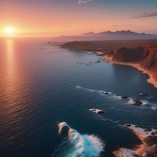 Kannada Vlogger Concept Art on Rocky Beach at Sunrise