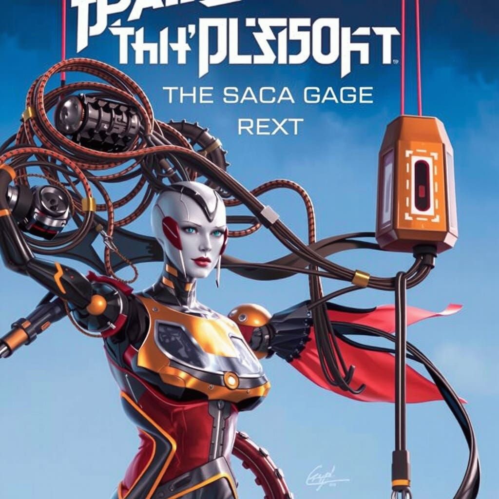 Hyperrealistic Robot Portrait with Cable Hair