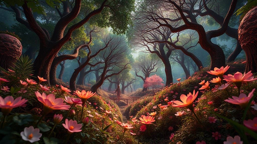 Flowers in Mycelium Network with Warped Perspective