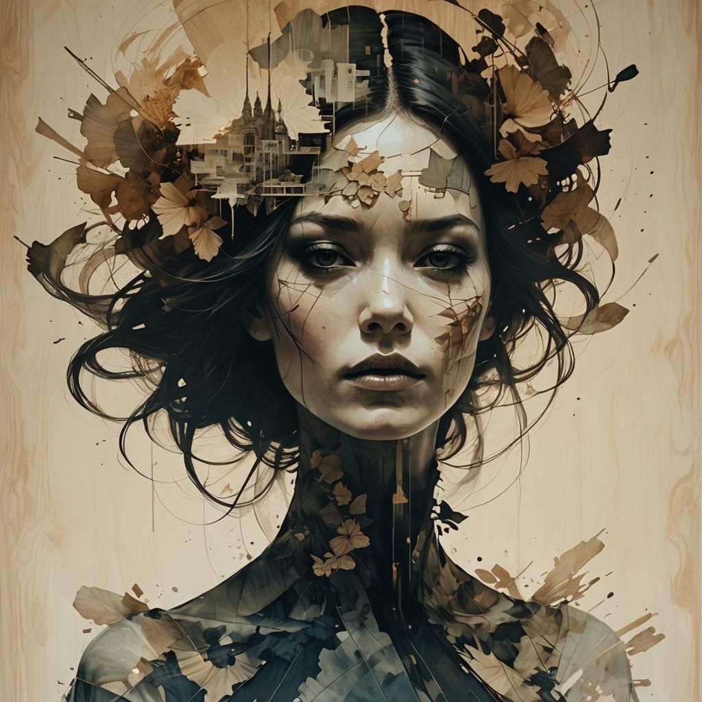 Double Exposure Portrait in Graffiti and Poster Style