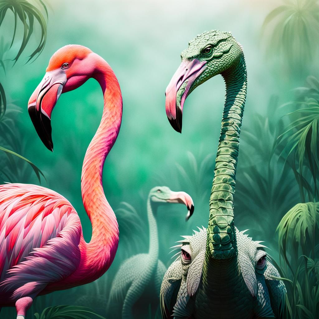 Surreal Savannah Encounter in Whimsical Digital Art